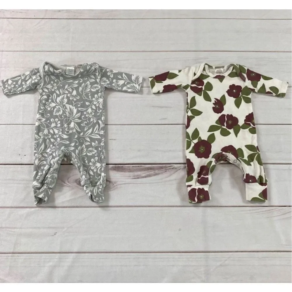 Tesa Babe Floral Printed Long Sleeve Romper Bundle Size Newborn